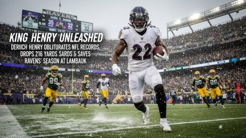 Derrick Henry Obliterates NFL Records, Drops 216 Yards & Saves Ravens’ Season at Lambeau